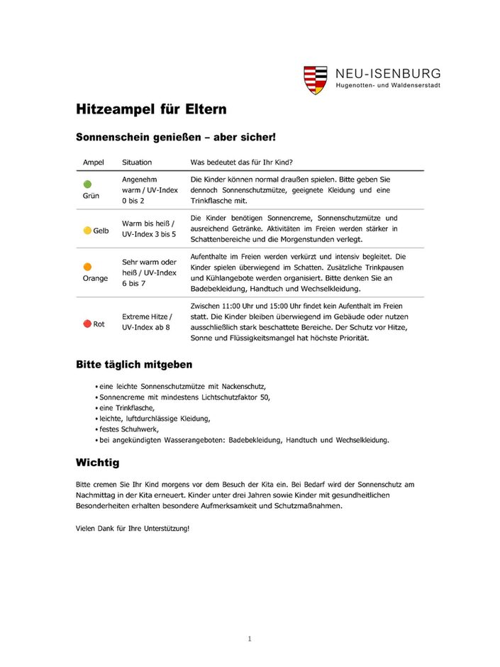 Text Hitzeampel