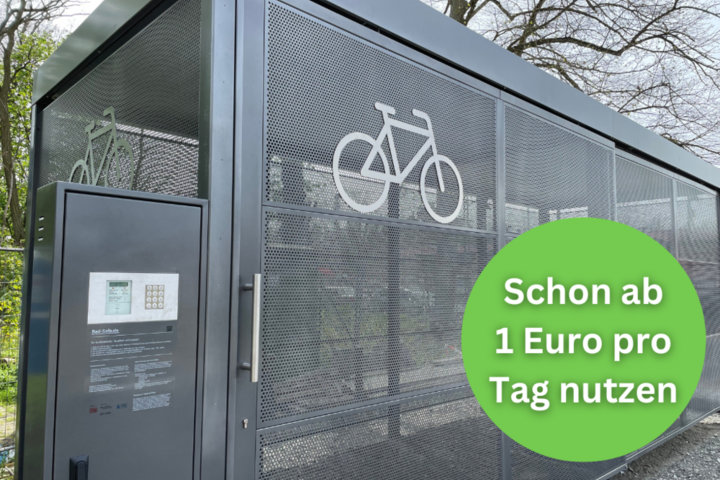 Sammelschließanlage für Fahrräder am Bahnhof Neu-Isenburg: Schon ab 1 Euro pro Tag nutzen