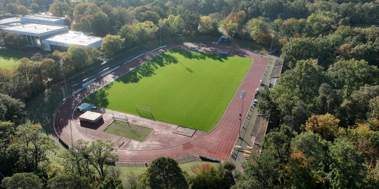 Drohnenaufnahme vom Sportpark Alicestraße