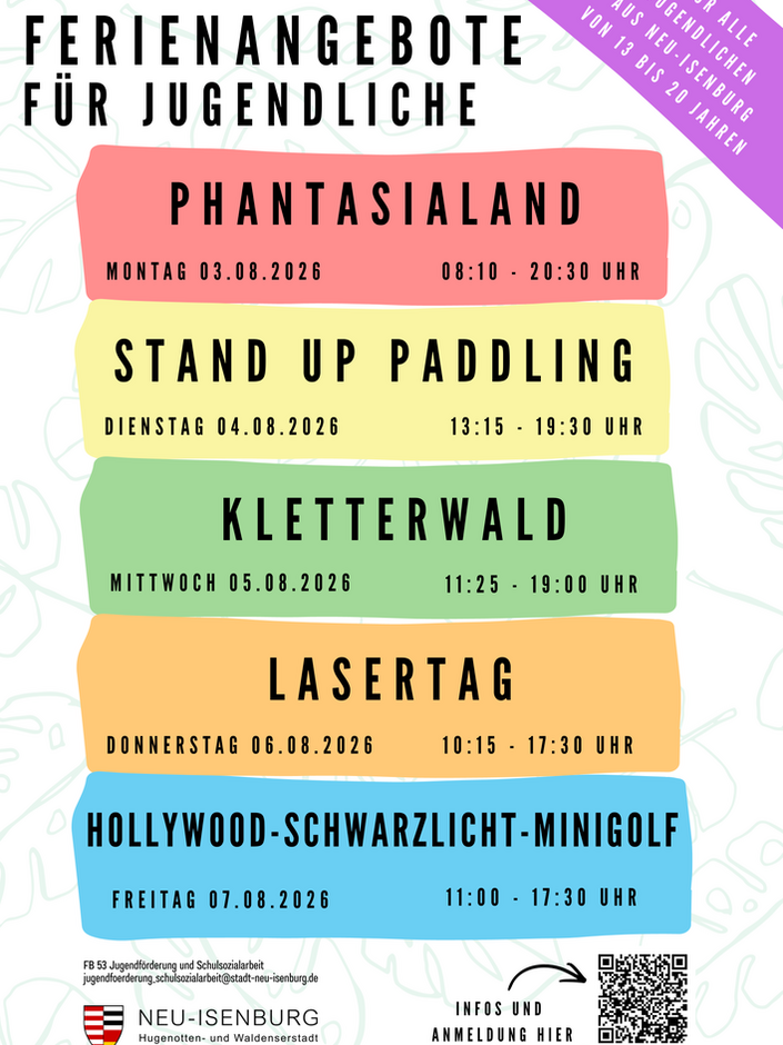 Ferienangebote für Jugendliche