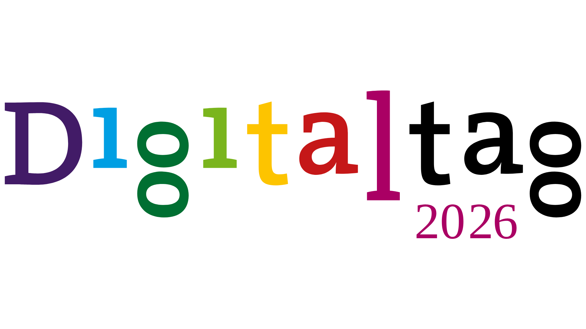 Schriftzug in bunten Farben Digitaltag 2026