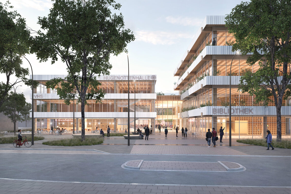 Rendering eines neuen Kultur-und Bildungszentrums in Neu-Isenburg