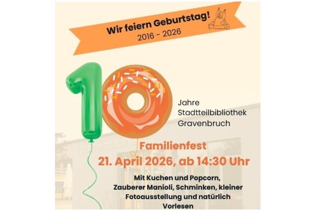 Familienfest zum 10. Geburtstag der Stadtteilbibliothek Gravenbruch