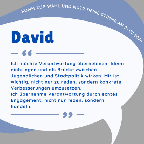 Kurzvorstellung David Bewerbung Jugendforum