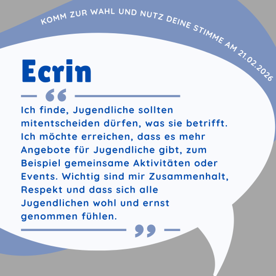 Kurzvorstellung Ecrin Bewerbung Jugendforum