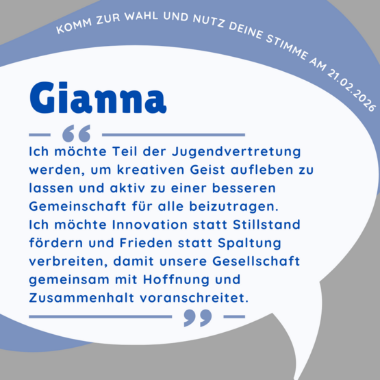 Kurzvorstellung Gianna Bewerbung Jugendforum