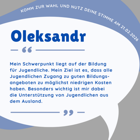 Kurzvorstellung Oleksandr Bewerbung Jugendforum