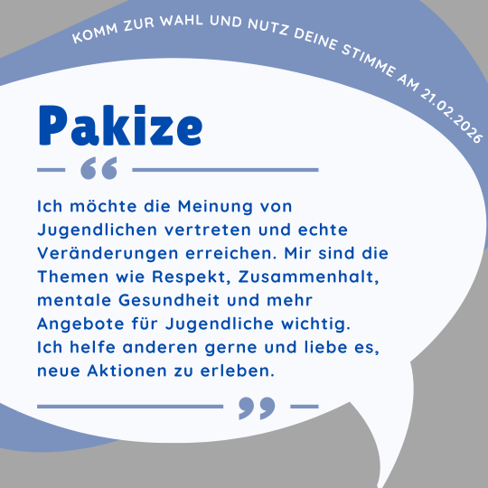 Kurzvorstellung Pakize Bewerbung Jugendforum