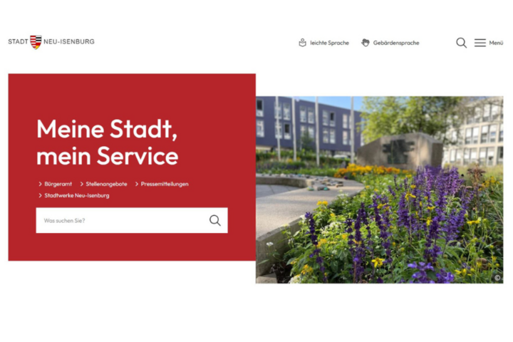 Startseite der neuen Website der Stadt Neu-Isenburg