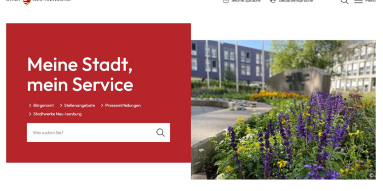 Startseite der neuen Website der Stadt Neu-Isenburg