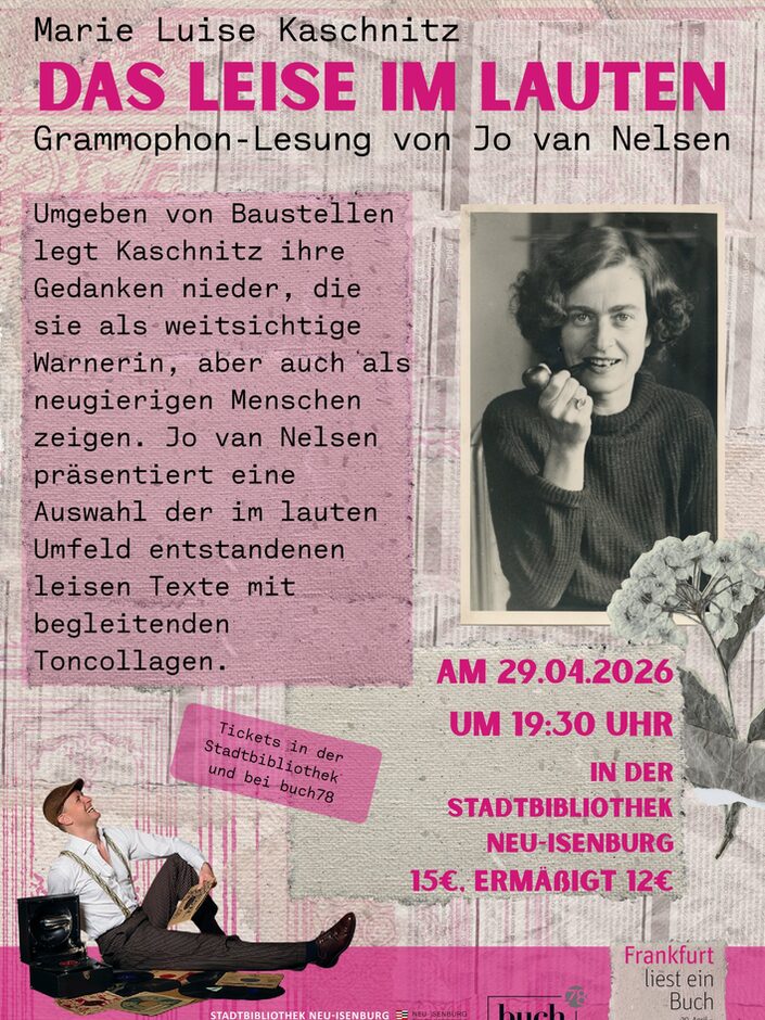Plakat Frankfurt liest ein Buch mit Jo van Nelsen am 29.04.2026