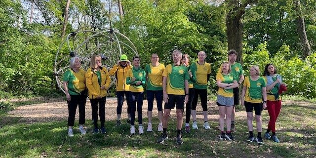 Läuferinnen und Läufer beim gelungenen Auftakt in die Laufsaison beim Isenburger Lauftreff