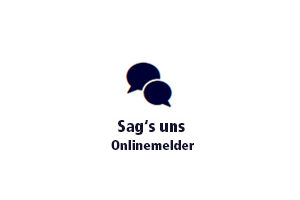 Schwarze Grafik auf weißem Hintergrund mit dem Text Sags's Onlinemelder