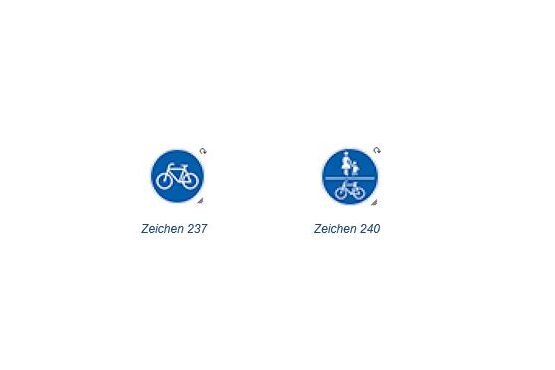 Verkehrszeichen 237 und 240