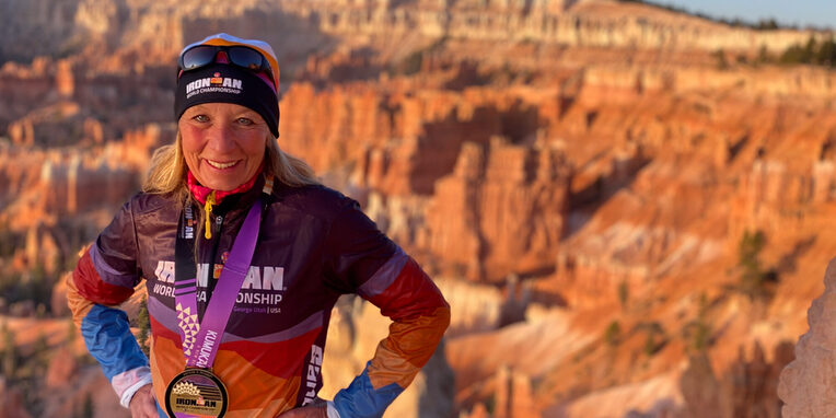 Andrea Helmuth,Europameisterin 2025 IRONMAN Frankfurt in der AK F60-F64