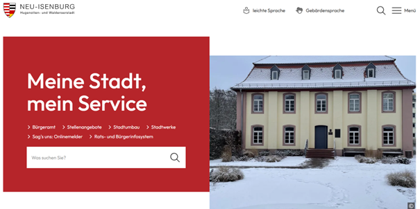 Startseite der Stadt Neu-Isenburg