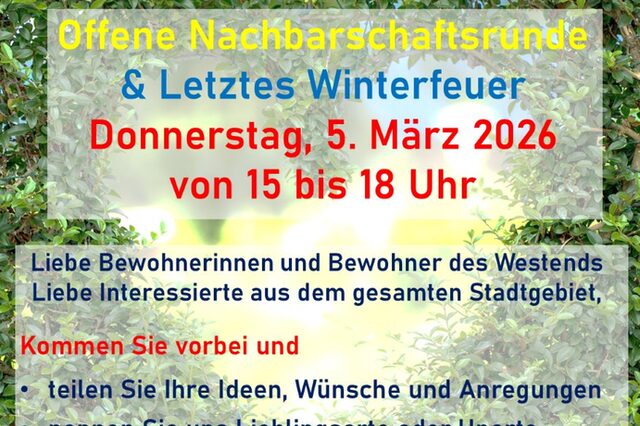 Plakatankündigung zur Veranstaltung im Stadtteilzentrum West am 5. März 2026