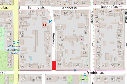 Luftbild STraßenausschnitt Herderstraße Ecke Friedrichstraße
