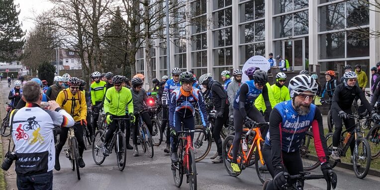 Auftaktveranstaltung 7. Januar 2024 CTF Country-Touren-Fahrt mit 155 Radfahrerinnen und Radfahrern