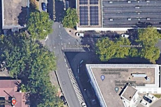Übersicht der Haltestellen an der Kreuzung