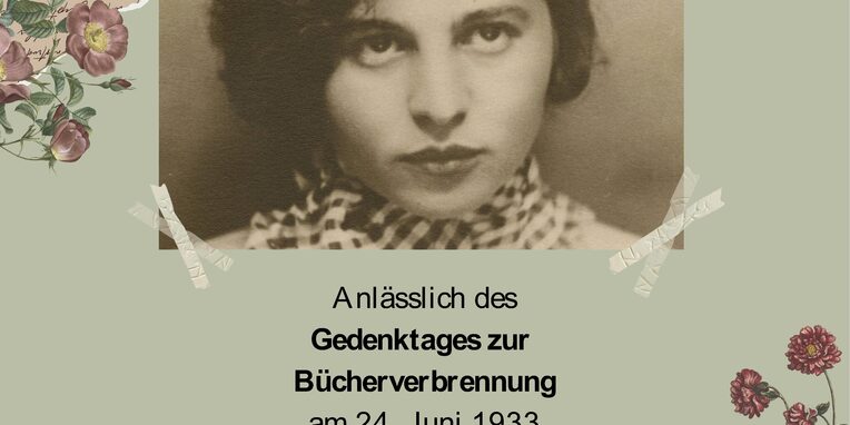 Veranstaltungsankündigung zum musikalischen Lesung am Gedenktag der Bücherverbrennung am 24. Juni