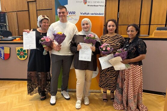 Vlnr: Valentyna Burlaka, Ivan Didenko, Bayan Raslan, Mojgan Habibi, Abebe Tsge Ketema