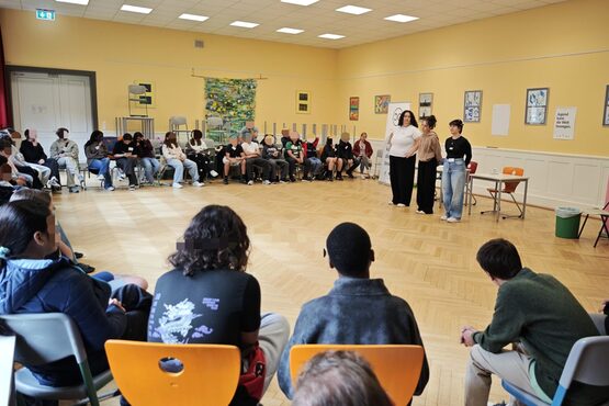 Schüler der Klassenstufen 5 und 6 während des Workshops