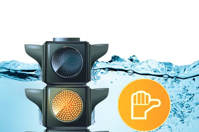 Die Wasserampel steht auf Gelb