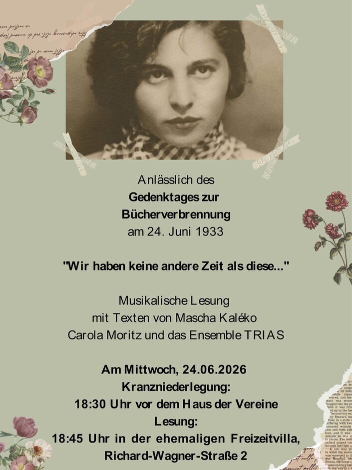 Programm Gedenktag der Bücherverbrennung am 24. Juni