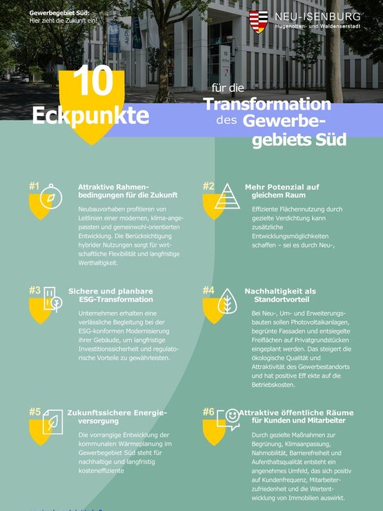 Flyer mit 10 Eckpunkten zur Gewerbegebiet Süd