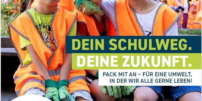 Plakat zum Sauberhaften Schulweg am 1. Juli 2025