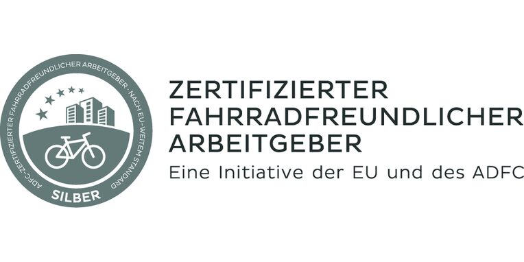 Silber-Zertifikat als „Fahrradfreundlicher Arbeitgeber"