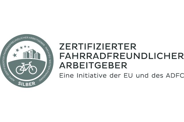 Silber-Zertifikat als „Fahrradfreundlicher Arbeitgeber"