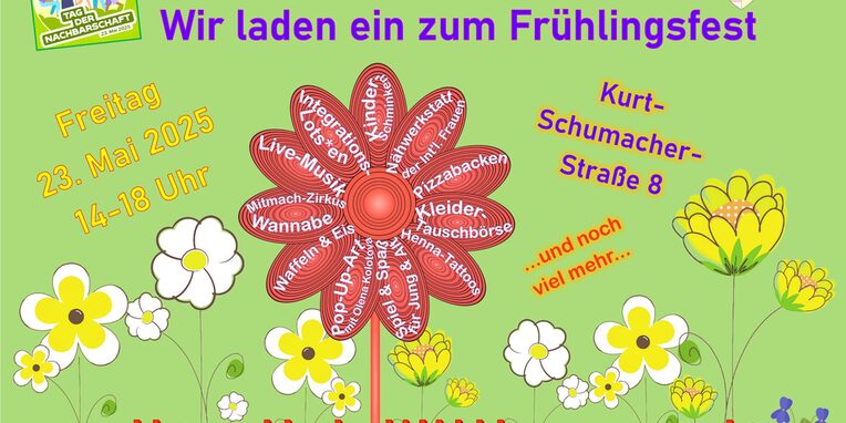 Plakat zum Frühlingsfest am 23. Mai im Stadtteilzentrum West