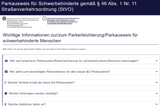 Parkausweis fuer Schwerbehinderte