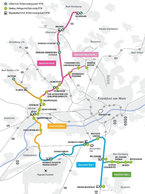 neue regionale Stadtbahn Verbindung