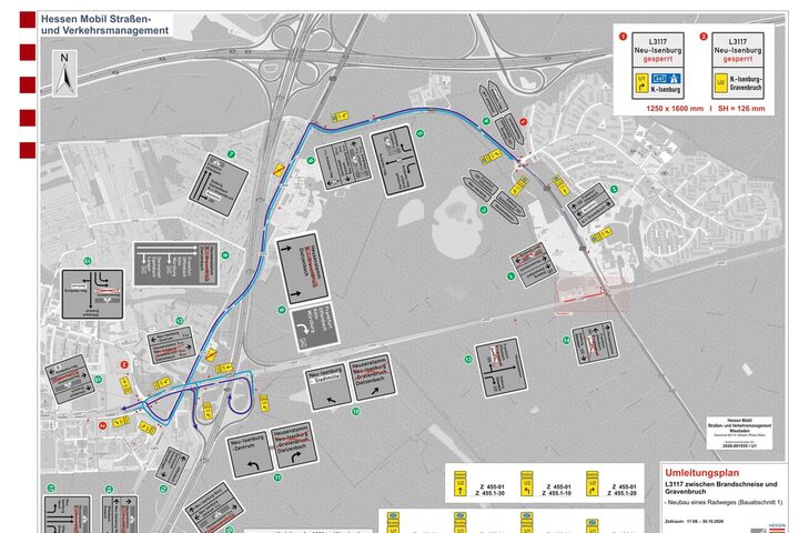 Karte der geänderten Verkehrsführung an der Kempinski-Kreuzung