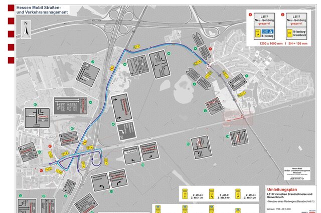 Karte der geänderten Verkehrsführung an der Kempinski-Kreuzung