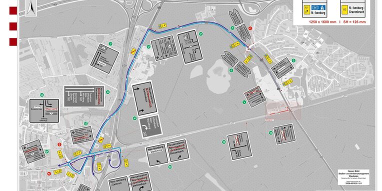Karte der geänderten Verkehrsführung an der Kempinski-Kreuzung