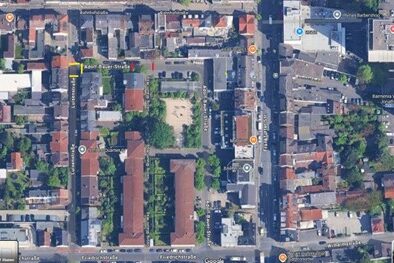 Vollsperrung Adolf-Bauer-Straße und Luisenstraße in zwei Abschnitten ab 22. September (gelbe Markierung)