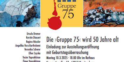 Plakat der Gruppe 75 zum 50. jährigen Jubiläem